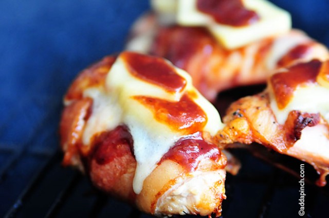 BBQ Chicken with Bacon and Cheddar Recipe | ©addapinch.com