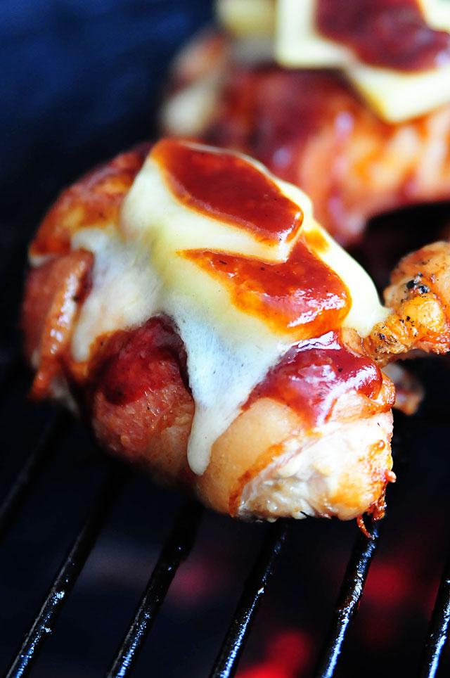 BBQ Chicken with Bacon and Cheddar Recipe | ยฉaddapinch.com