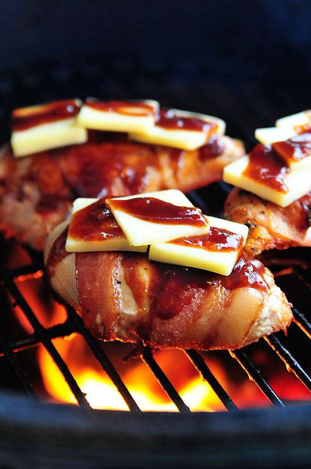 BBQ Chicken with Bacon and Cheddar Recipe | ©addapinch.com