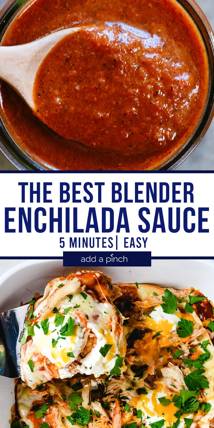 Photographs of enchilada sauce and enchilada casserole.
