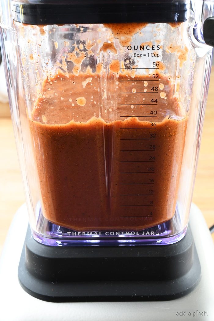 Easy Blender Enchilada Sauce Recipe - Ready in less than 5 minutes, this homemade enchilada sauce is gluten free and full of flavor! // addapinch.com
