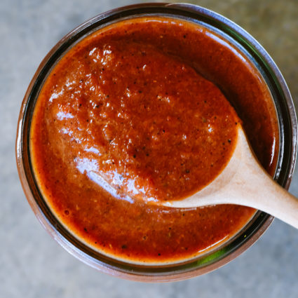 Easy Blender Enchilada Sauce Recipe - Ready in less than 5 minutes, this homemade enchilada sauce is gluten free and full of flavor! // addapinch.com
