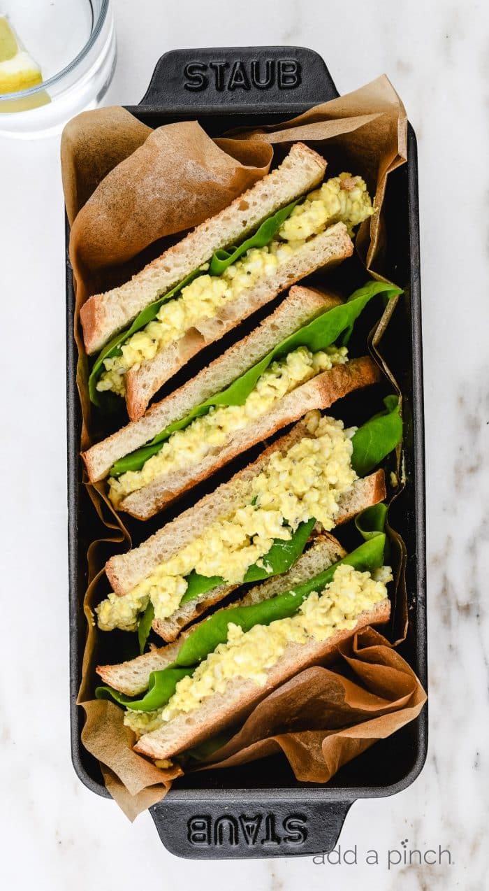 Egg Salad Sandwich Recipe - This classicÂ egg salad sandwich recipe makes the best sandwich recipe! Light, creamy and delicious it makes the perfect quick and easy lunch or light supper. Â // addapinch.com