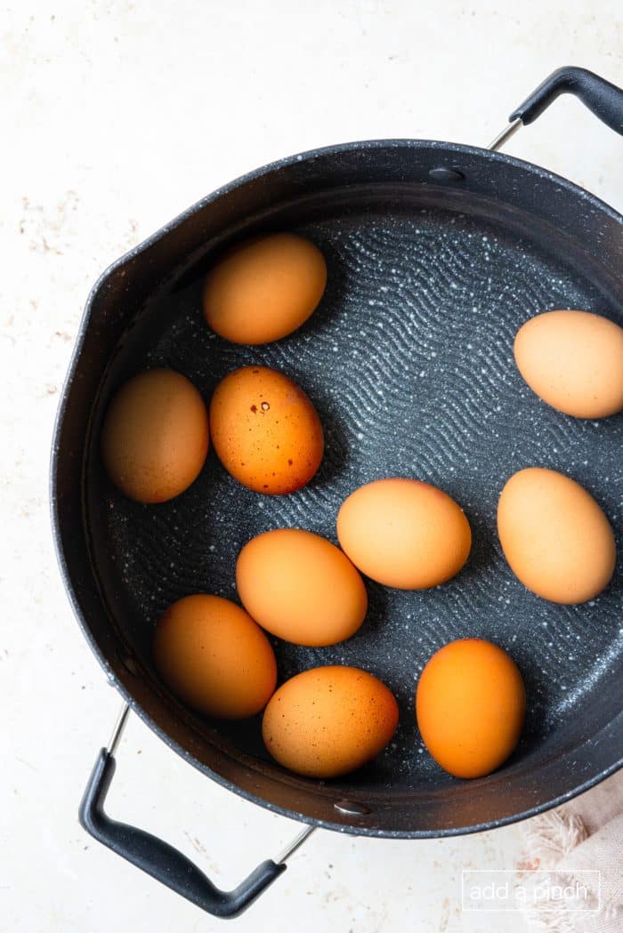 Eggs in pot.