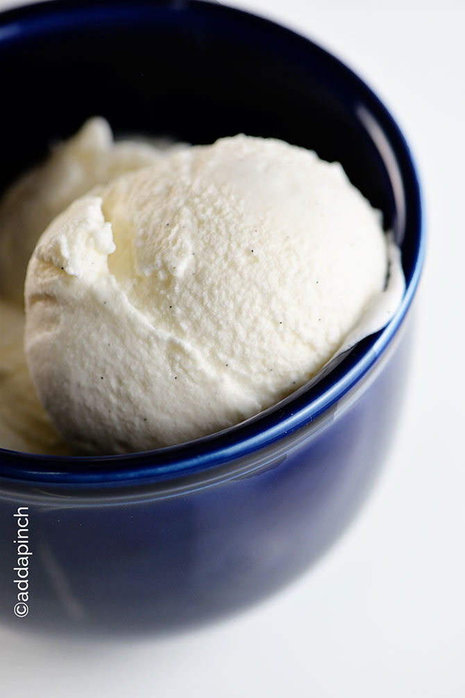 Homemade Vanilla Ice Cream Recipe from addapinch.com