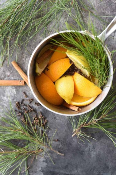 How to Make Potpourri - This all natural, quick and easy potpourri recipe makes your home smell amazing with fresh fruits, spices, and a touch of nature! // addapinch.com