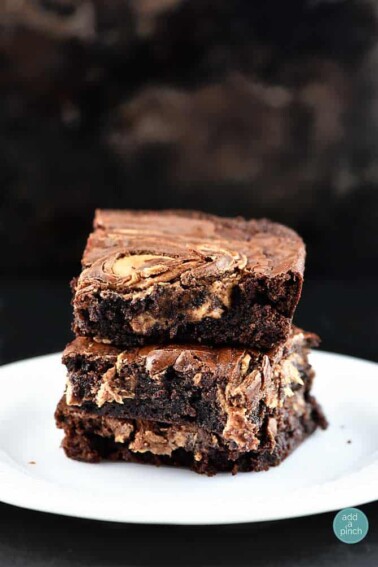 Peanut Butter Marbled Brownies Recipe from addapinch.com