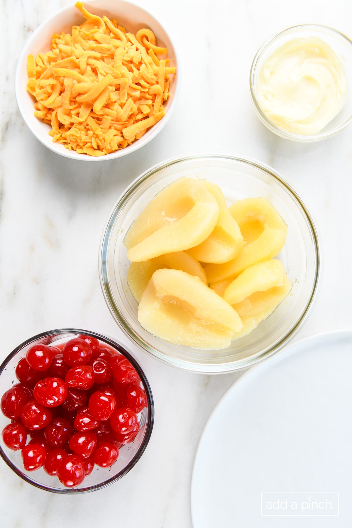Ingredients used to make pear salad recipe.