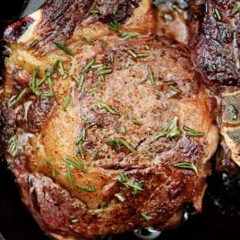 Skillet Rib Eye Steaks Recipe - Butter-basted skillet rib eye steaks that will remind you of your favorite steak house rib eye steaks.