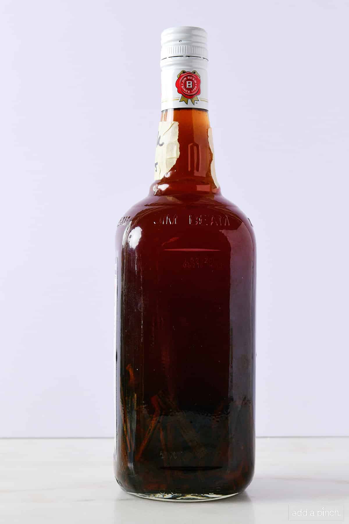 Well aged bottle of perpetual vanilla extract.